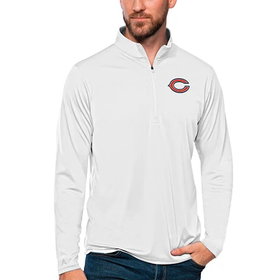 Men's Antigua Chicago Bears Tribute Quarter-Zip Lightweight Pullover Top