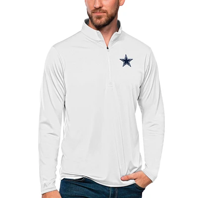 Men's Antigua Dallas Cowboys Tribute Quarter-Zip Lightweight Pullover Top