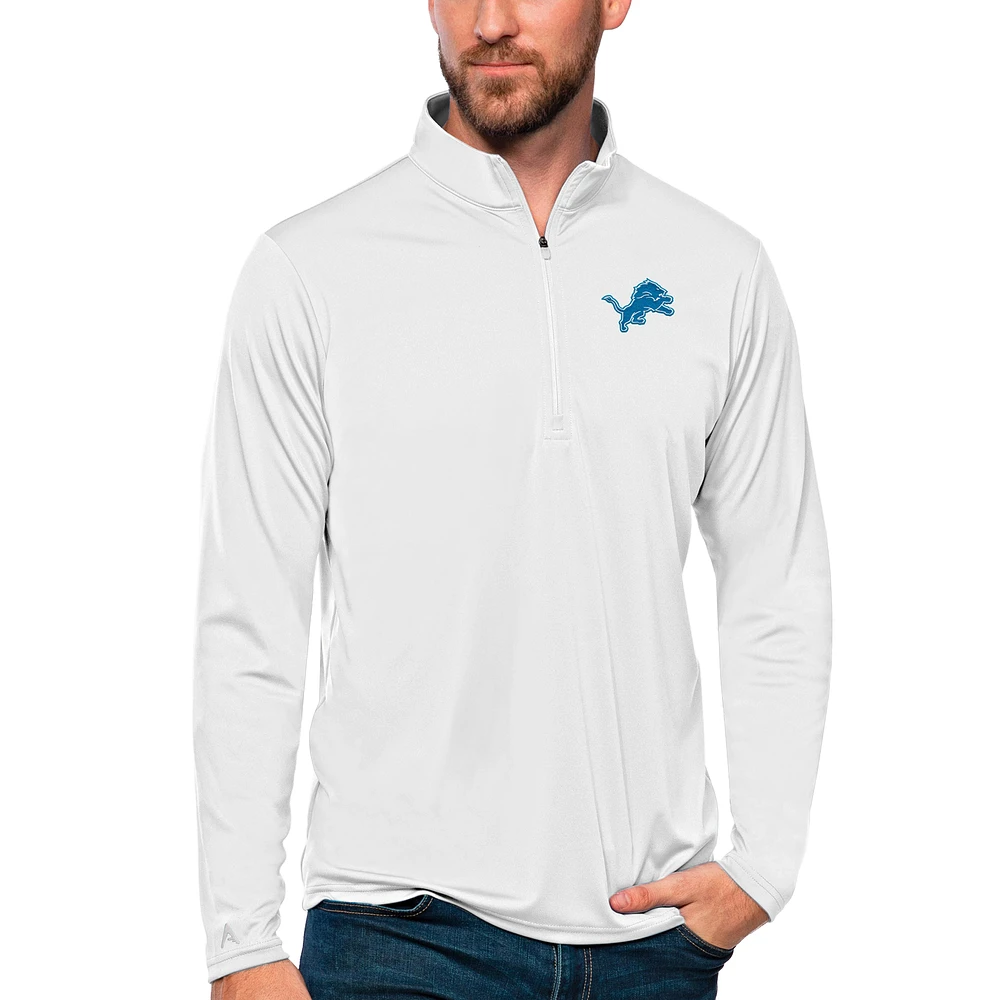 Men's Antigua Detroit Lions Tribute Quarter-Zip Lightweight Pullover Top