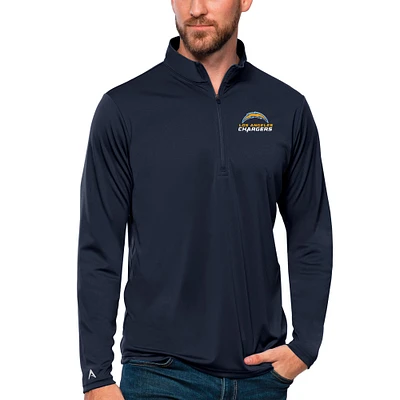 Men's Antigua Navy Los Angeles Chargers Tribute Quarter-Zip Lightweight Pullover Top