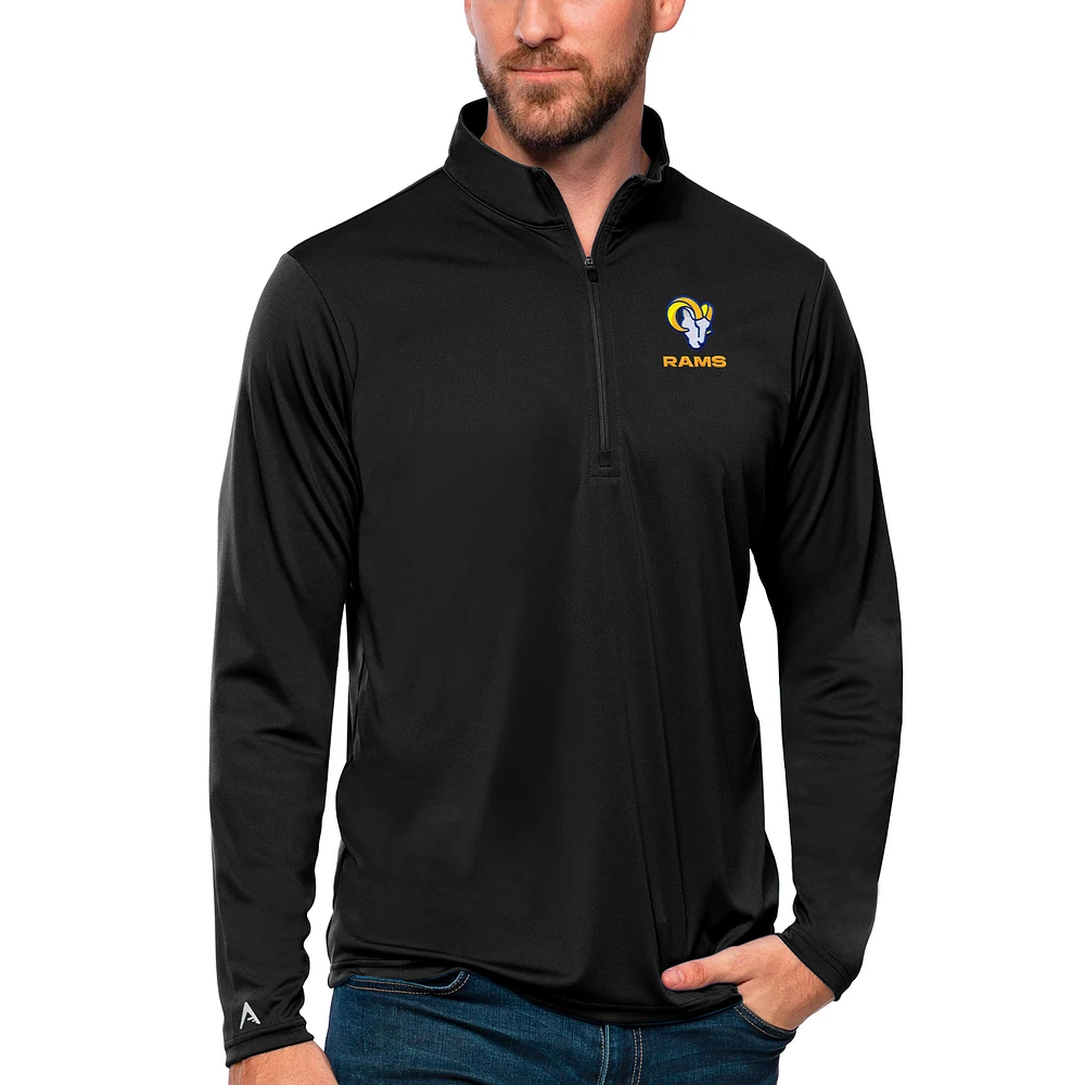 Men's Antigua Los Angeles Rams Tribute Quarter-Zip Lightweight Pullover Top