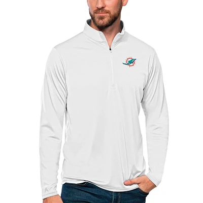 Men's Antigua Miami Dolphins Tribute Quarter-Zip Lightweight Pullover Top