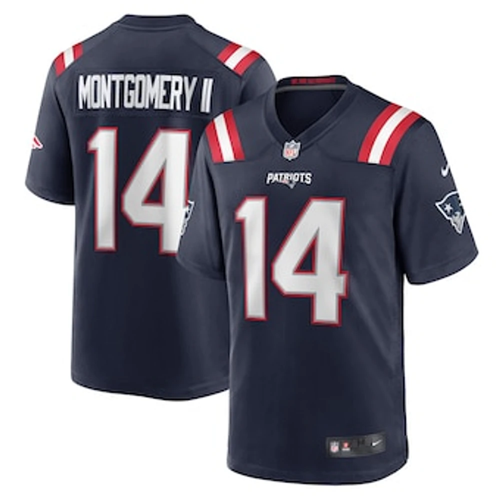 Men's Nike Ty Montgomery Navy New England Patriots Game Jersey