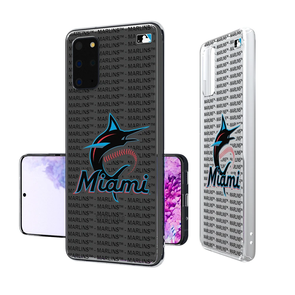 Miami Marlins Galaxy Text Backdrop Clear Case