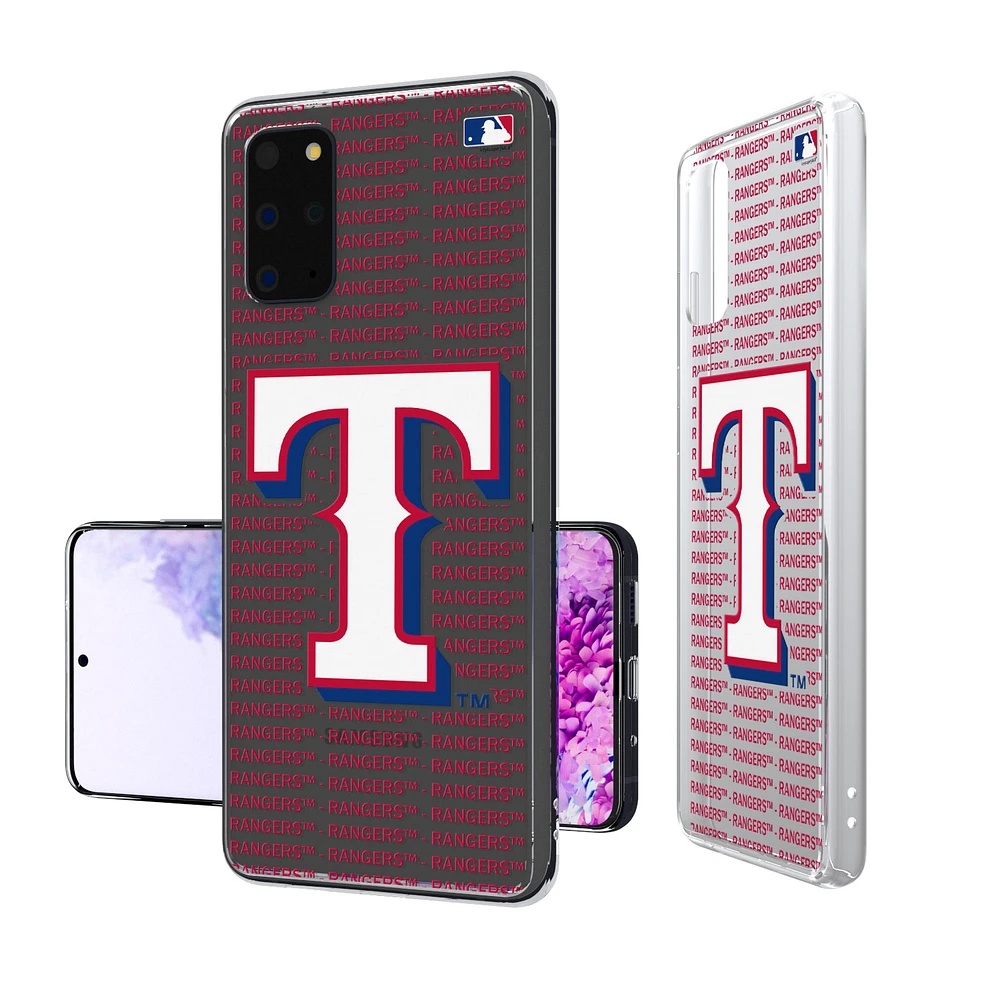Texas Rangers Galaxy Text Backdrop Clear Case