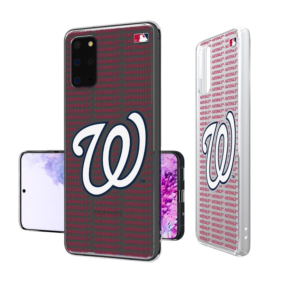 Washington Nationals Galaxy Text Backdrop Clear Case