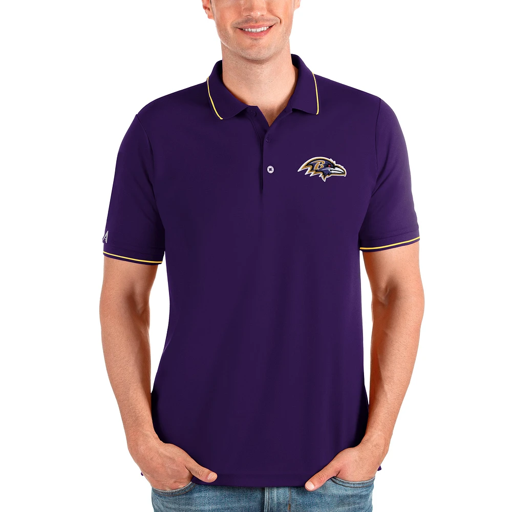 Men's Antigua Purple Baltimore Ravens Affluent Polo