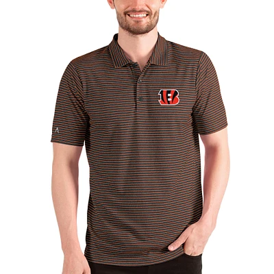 Men's Antigua Heathered Black/Orange Cincinnati Bengals Esteem Polo