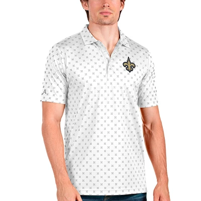 Men's Antigua White New Orleans Saints Spark Polo