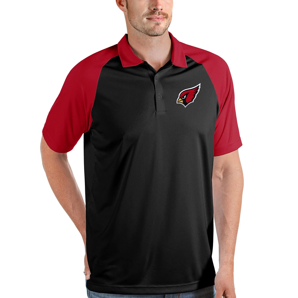 Men's Antigua Black/Red Arizona Cardinals Nova Polo
