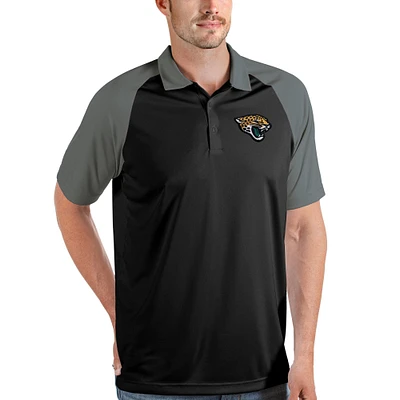 Men's Antigua Black/Steel Jacksonville Jaguars Nova Polo