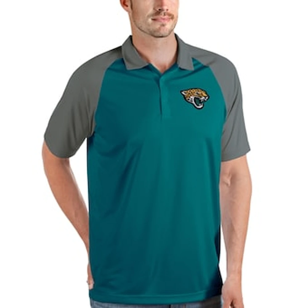 Men's Antigua Teal/Steel Jacksonville Jaguars Nova Polo