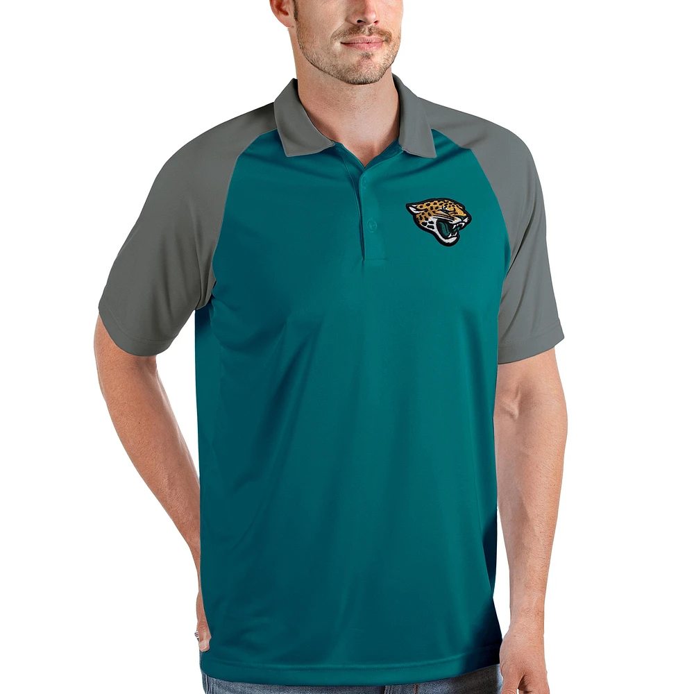 Men's Antigua Teal/Steel Jacksonville Jaguars Nova Polo