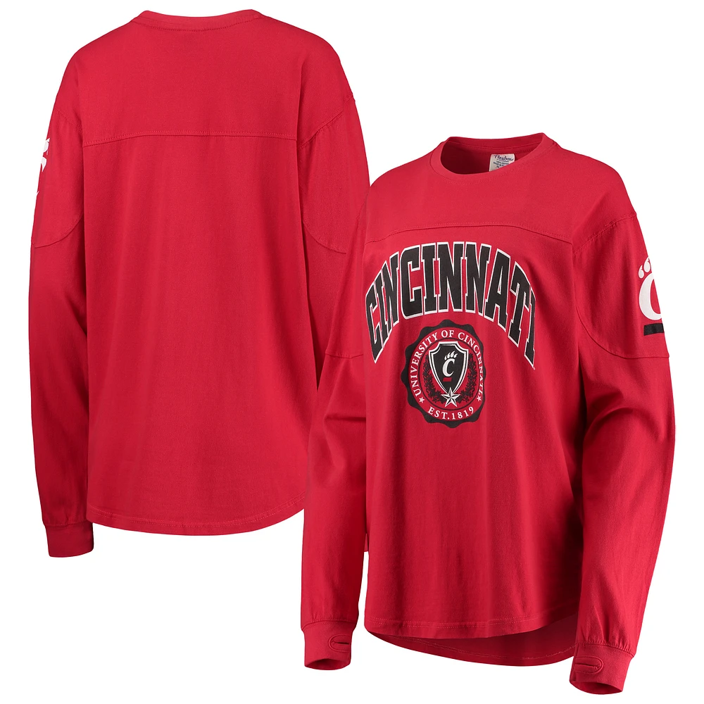 Women's Pressbox Cincinnati Bearcats Edith Long Sleeve Oversized Top