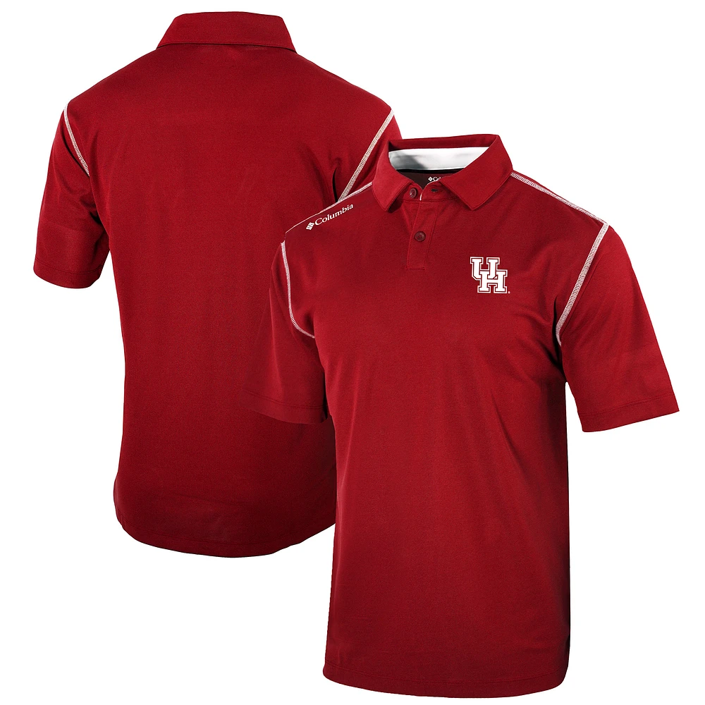 Men's Columbia Red Houston Cougars Omni-Wick Shotgun Polo