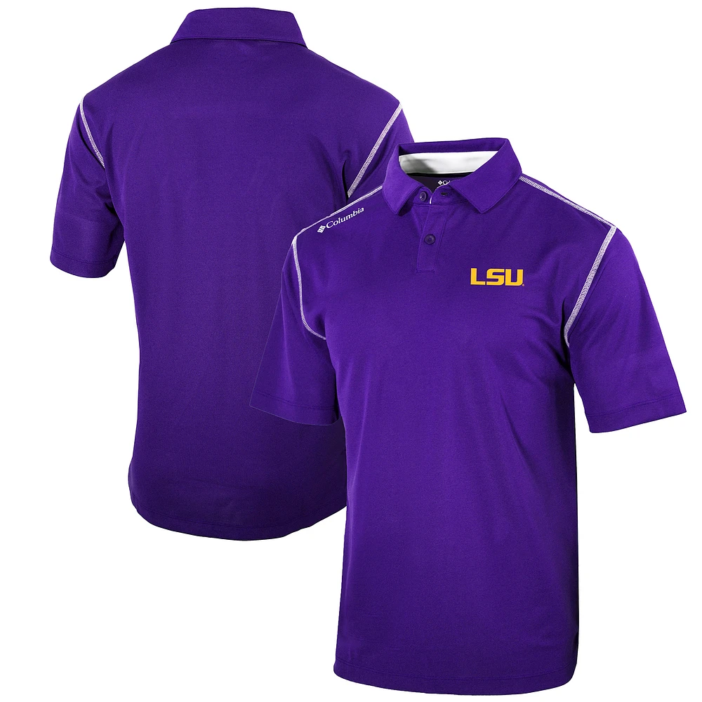 Men's Columbia Purple LSU Tigers Omni-Wick Shotgun Polo
