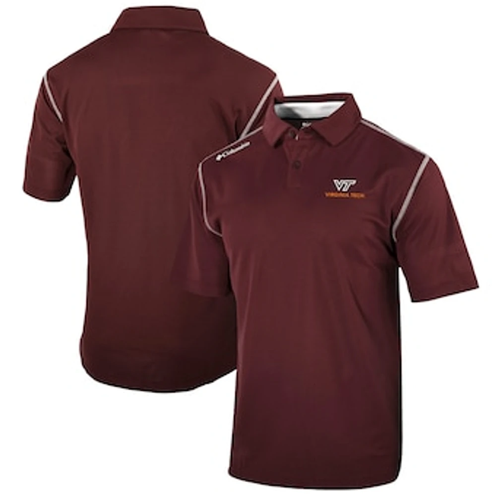Men's Columbia Maroon Virginia Tech Hokies Omni-Wick Shotgun Polo