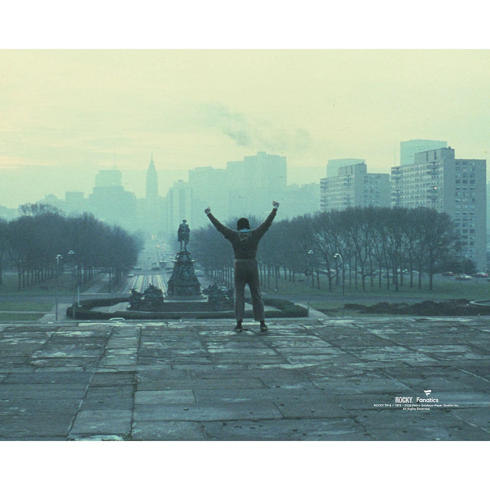 Rocky Unsigned with Arms Up on the Philadelphia Steps Photograph