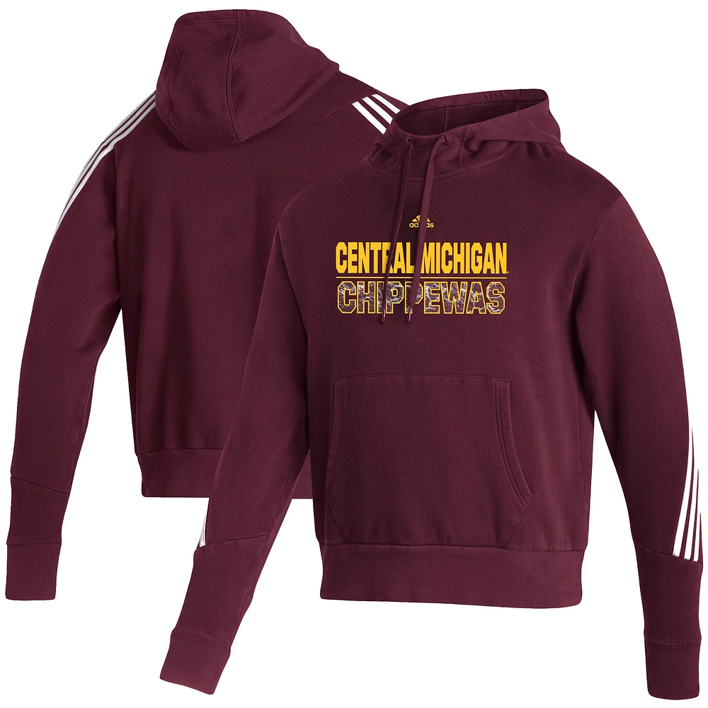 Men's adidas Maroon Central Michigan Chippewas Fashion Pullover Hoodie