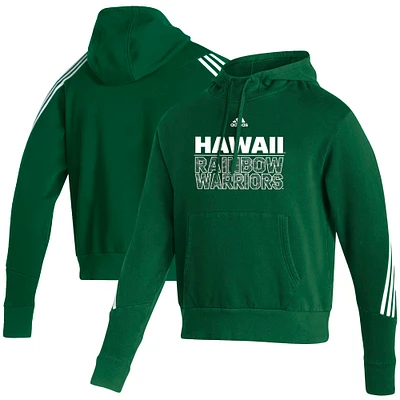 Men's adidas Green Hawaii Warriors Fashion Pullover Hoodie