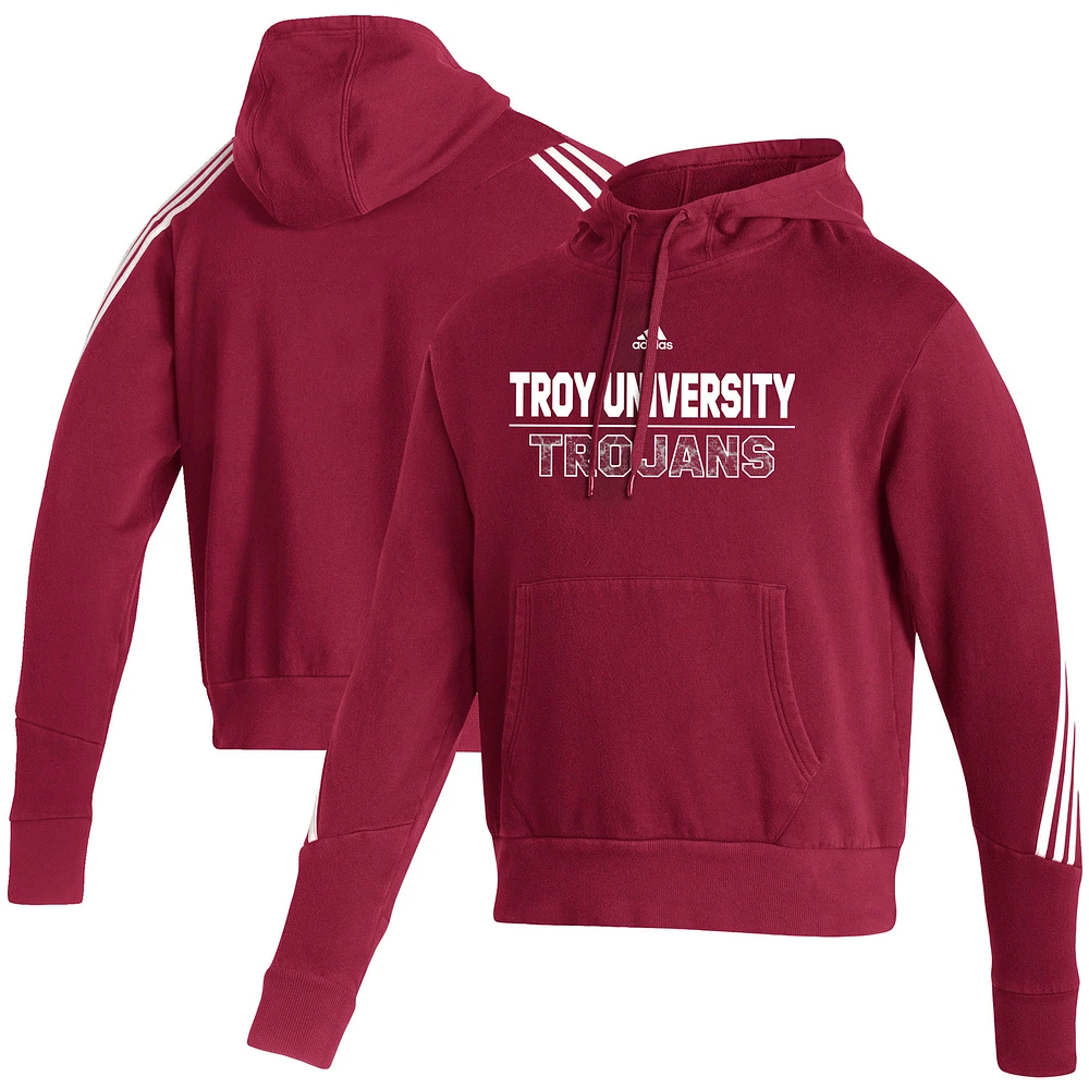 Men's adidas Cardinal Troy University Trojans Fashion Pullover Hoodie