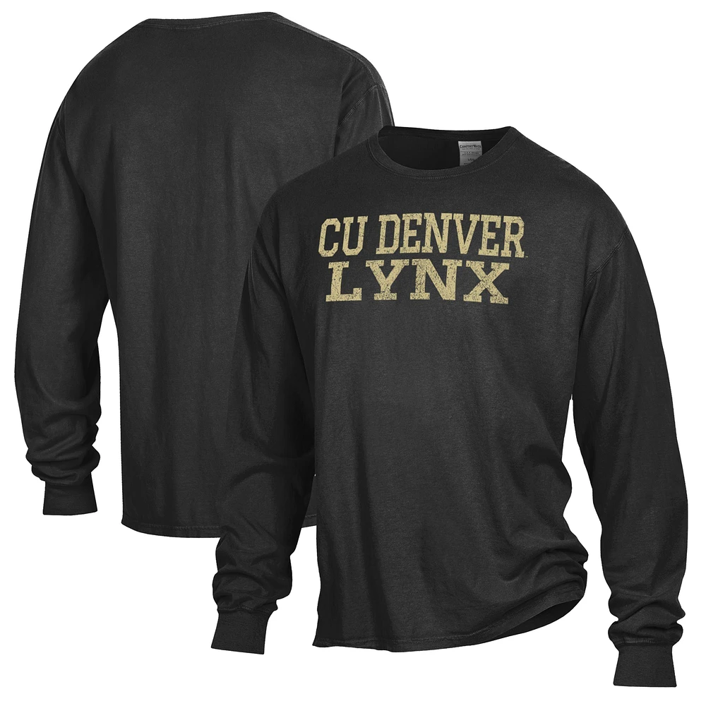 Men's ComfortWash CU Denver Lynx Garment Washed Long Sleeve T-Shirt