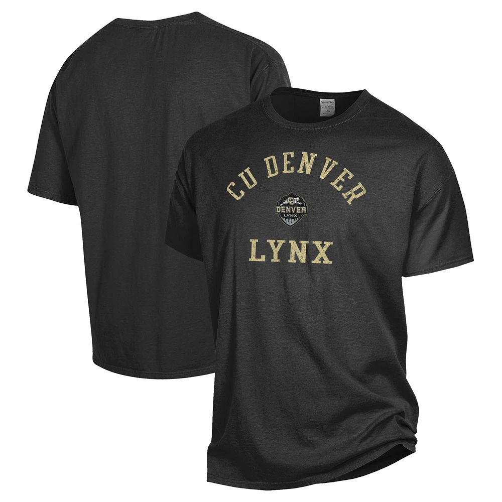 Men's ComfortWash Black CU Denver Lynx Garment Washed T-Shirt