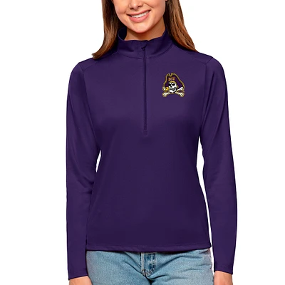 Women's Antigua ECU Pirates Tribute Quarter-Zip Pullover Top