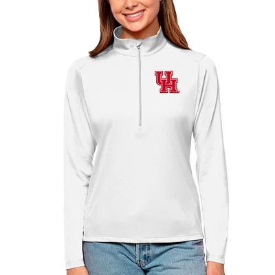 Women's Antigua Houston Cougars Tribute Quarter-Zip Pullover Top