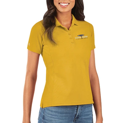 Women's Antigua Gold Georgia Swarm Team Logo Legacy Pique Polo