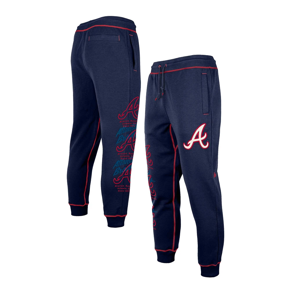 Men's New Era Navy Atlanta Braves Team Split Jogger Pants