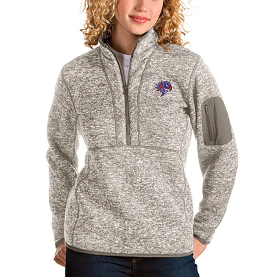 Women's Antigua Heathered Gray Halifax Thunderbirds Fortune Half-Zip Pullover Jacket