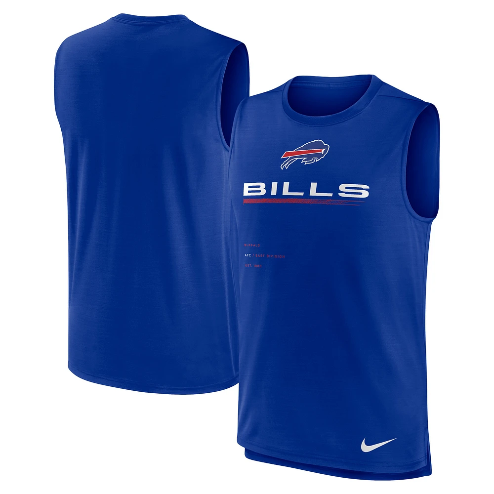 Men's Nike Royal Buffalo Bills Muscle Trainer Tank Top