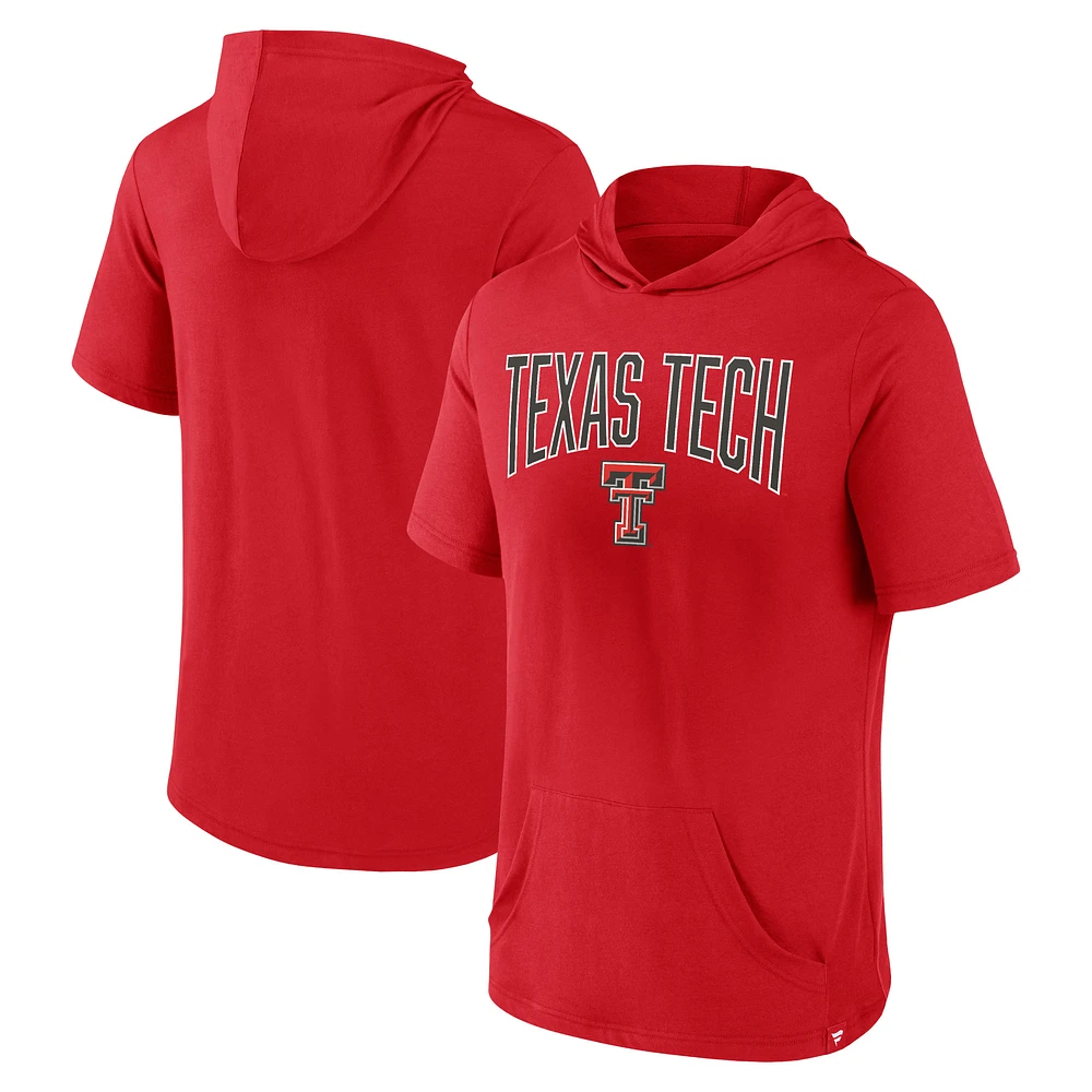Men's Fanatics Red Texas Tech Red Raiders Outline Lower Arch Hoodie T-Shirt
