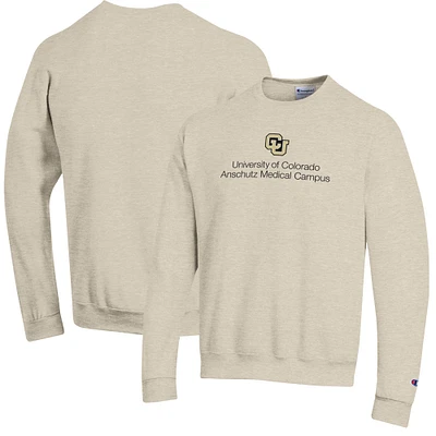 Men's Champion Oatmeal Colorado Anschutz Medical Campus Eco Powerblend Pullover Sweatshirt