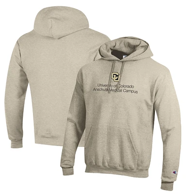 Men's Champion Oatmeal Colorado Anschutz Medical Campus Eco Powerblend Pullover Hoodie