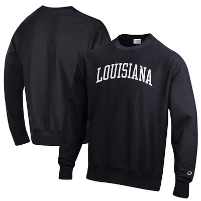 Men's Champion Black Louisiana Ragin' Cajuns Reverse Weave Pullover Sweatshirt