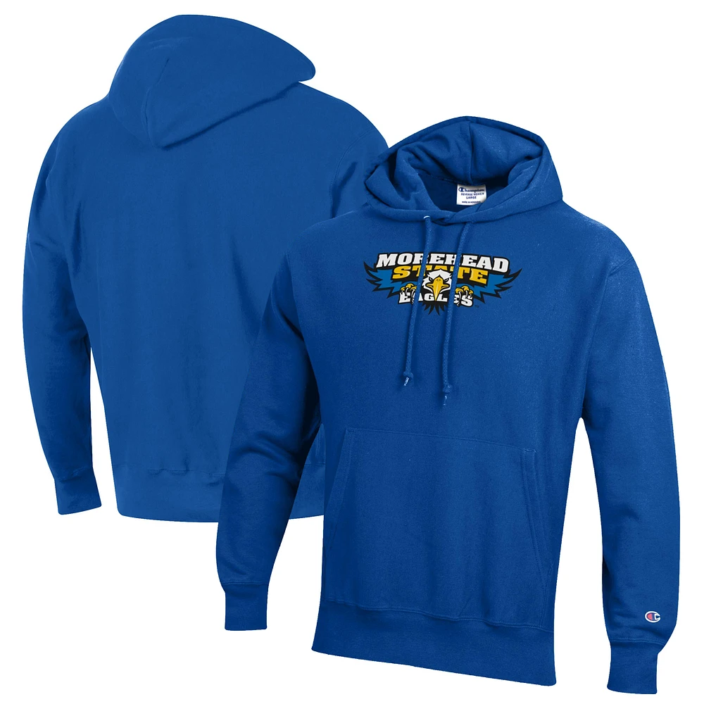 Men's Champion Blue Morehead State Eagles Reverse Weave Pullover Hoodie