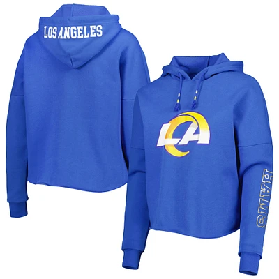 Women's New Era Royal Los Angeles Rams Foil Sleeve Pullover Hoodie