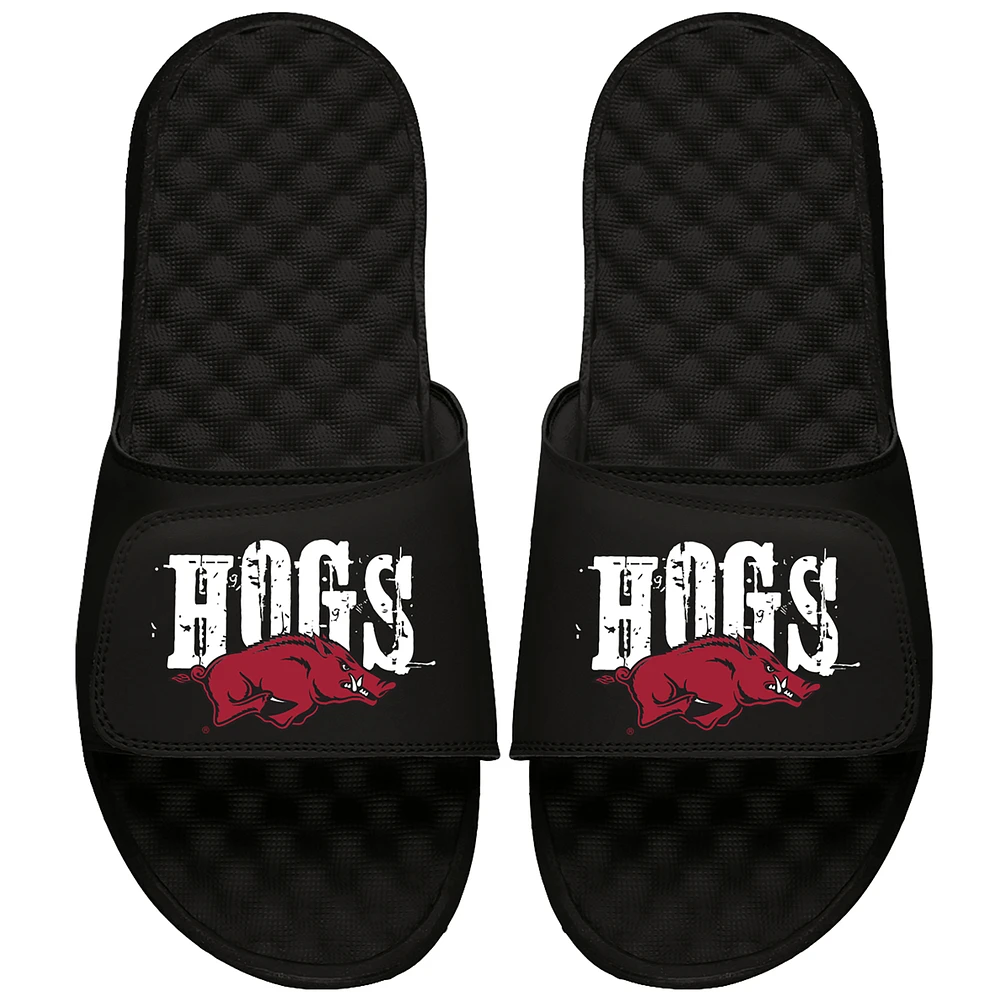 Youth ISlide Black Arkansas Razorbacks Hogs Slide Sandals