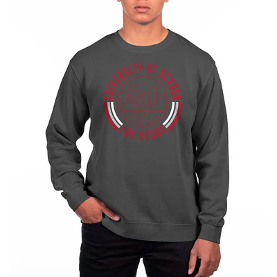 Men's Uscape Apparel Black UNLV Rebels Pigment Dyed Fleece Crew Neck Sweatshirt