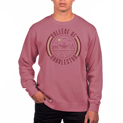Men's Uscape Apparel Maroon Charleston Cougars Pigment Dyed Fleece Crew Neck Sweatshirt