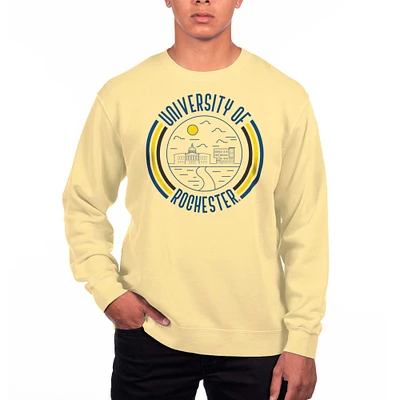 Men's Uscape Apparel Yellow Rochester Jackets Pigment Dyed Fleece Crew Neck Sweatshirt