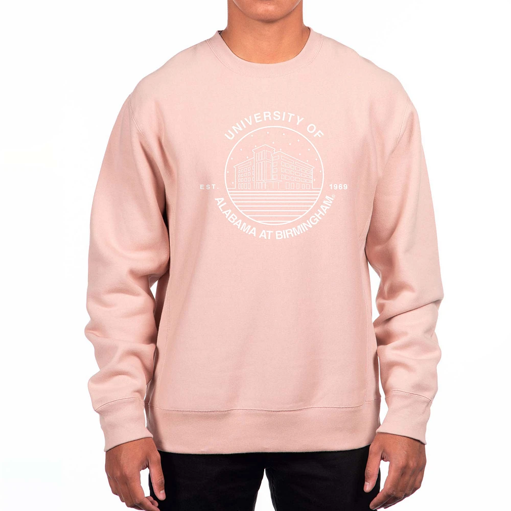 Men's Uscape Apparel Pink UAB Blazers Premium Heavyweight Crew Neck Sweatshirt