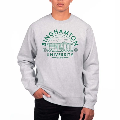 Men's Uscape Apparel Gray Binghamton Bearcats Premium Heavyweight Crew Neck Sweatshirt