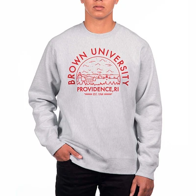 Men's Uscape Apparel Gray Brown Bears Premium Heavyweight Crew Neck Sweatshirt