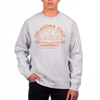 Men's Uscape Apparel Gray Oklahoma State Cowboys Premium Heavyweight Crew Neck Sweatshirt