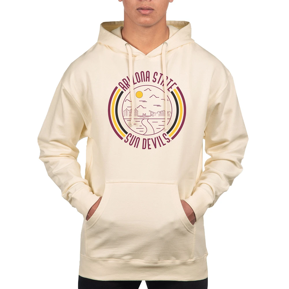 Men's Uscape Apparel Cream Arizona State Sun Devils Standard Pullover Hoodie