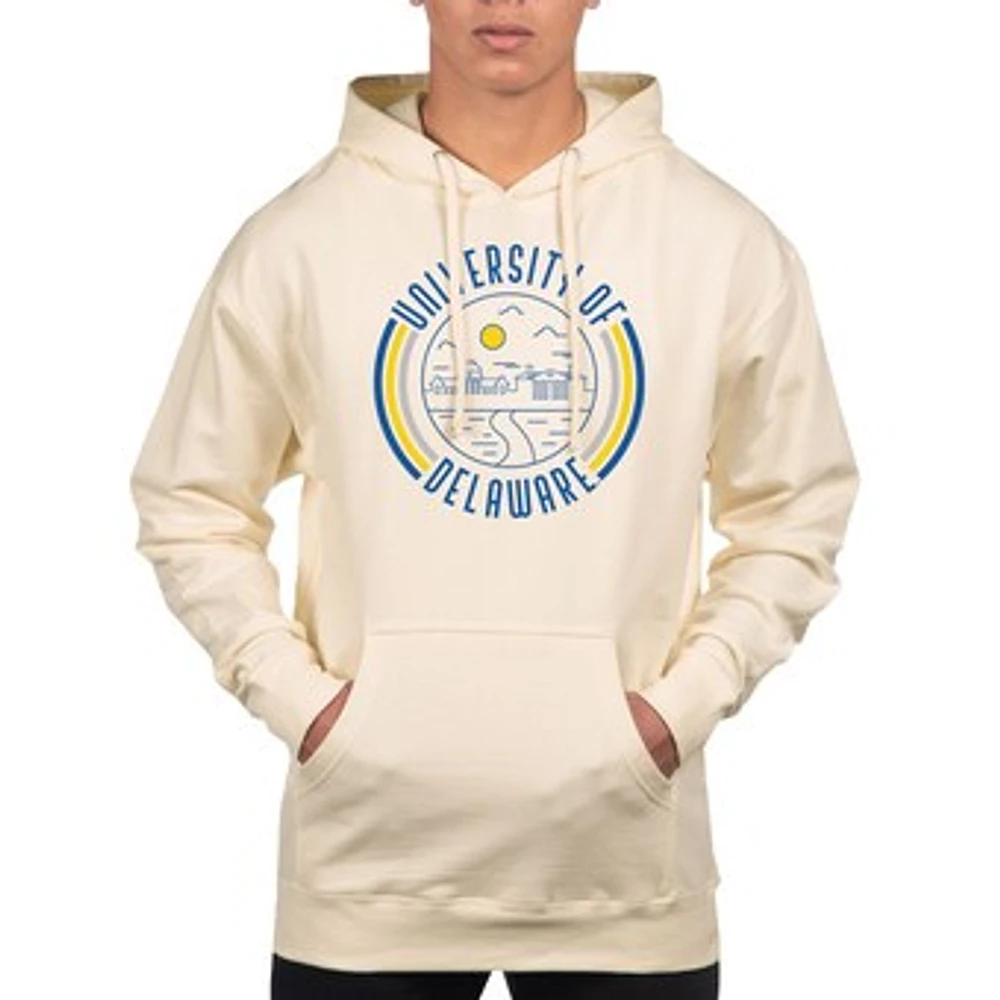 Men's Uscape Apparel Cream Delaware Fightin' Blue Hens Standard Pullover Hoodie