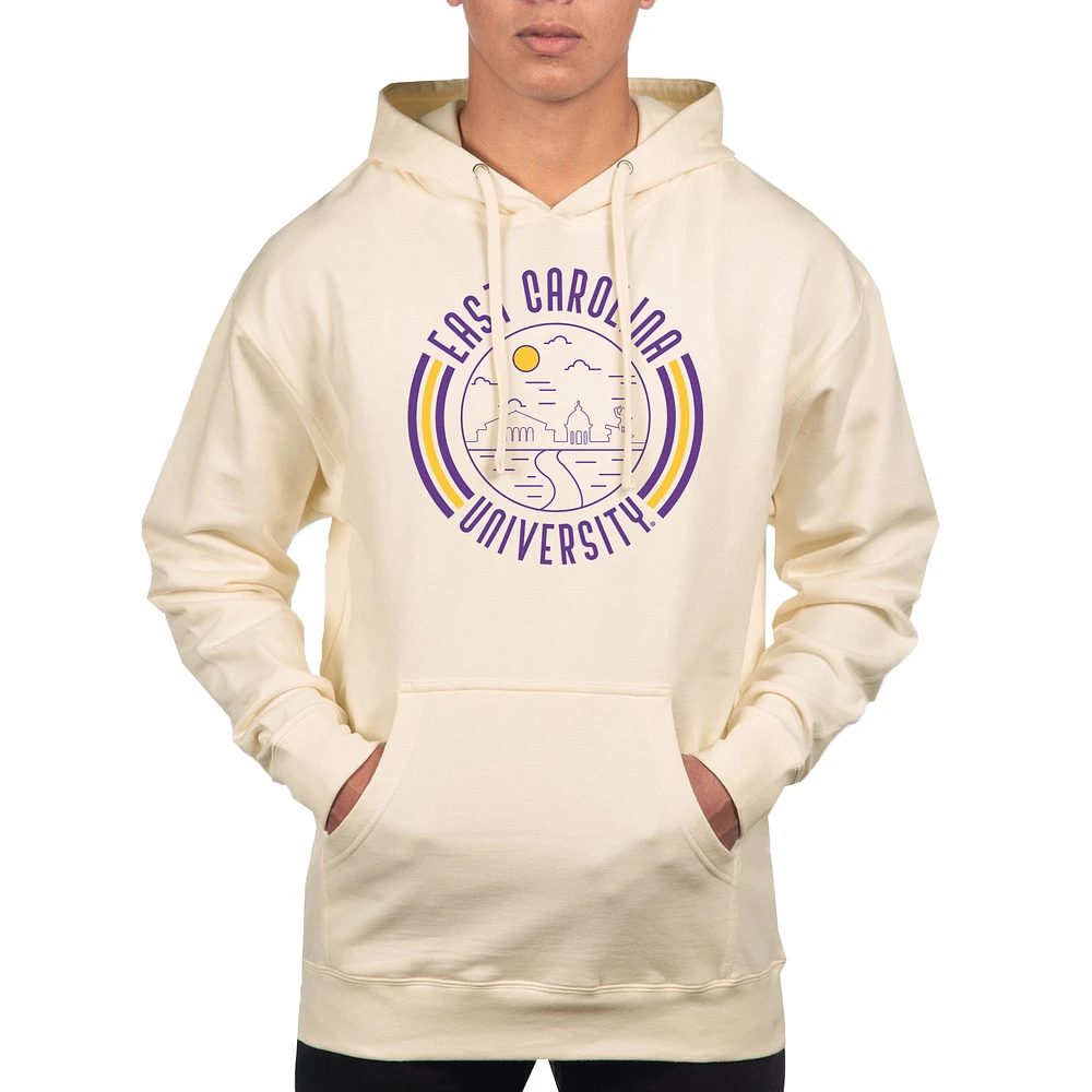 Men's Uscape Apparel Cream ECU Pirates Standard Pullover Hoodie